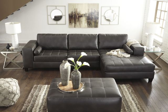 Signature Design by Ashley® Nokomis 2-Piece Charcoal Right-Arm Facing Sectional and Chaise-1