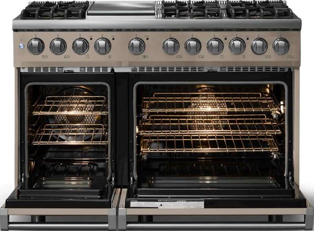 Viking® 5 Series 48" Nantucket Pro Style Dual Fuel (NG) Range with Polished Chrome Trim-1