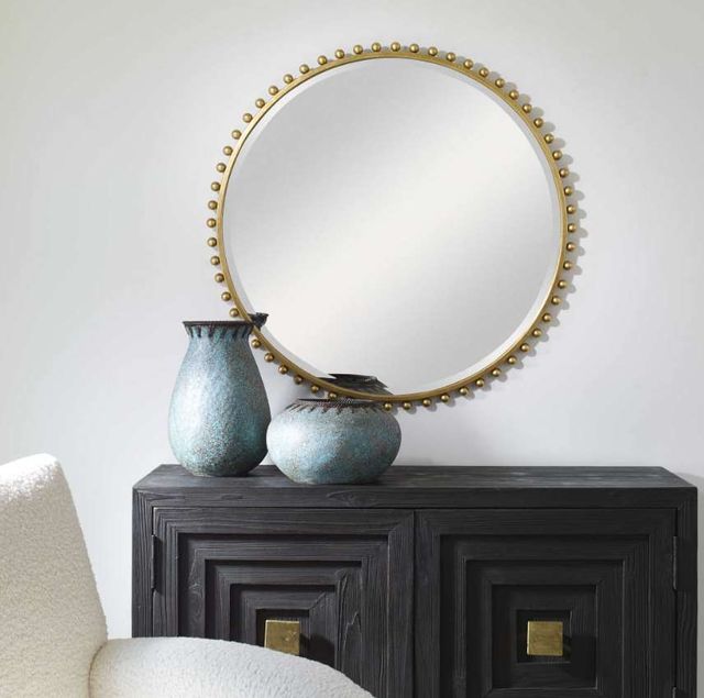 Uttermost® Taza Gold Round Mirror-1