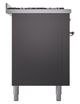 Ilve® Nostalgie II Noblesse 60'' Graphite Matte Pro Style Dual Fuel Range with Chrome Trim-2