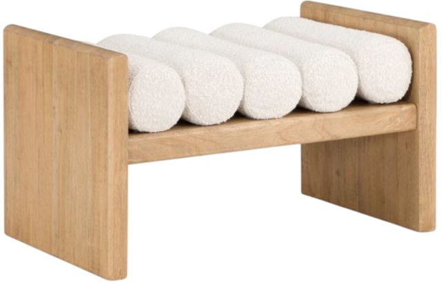 Meridian Furniture Waverly Cream/Natural 32" Upholstered Bench-0