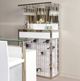 Michael Amini® State St. Glossy White/Stainless Steel Wall Bar-1