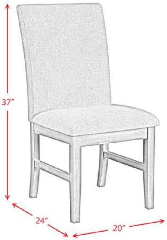 Elements International Santa Barbara Dark Gray/Walnut Dining Chair-2