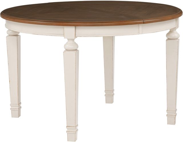 Powell® Stanbury Brown Dining Table with Antique White Base-0