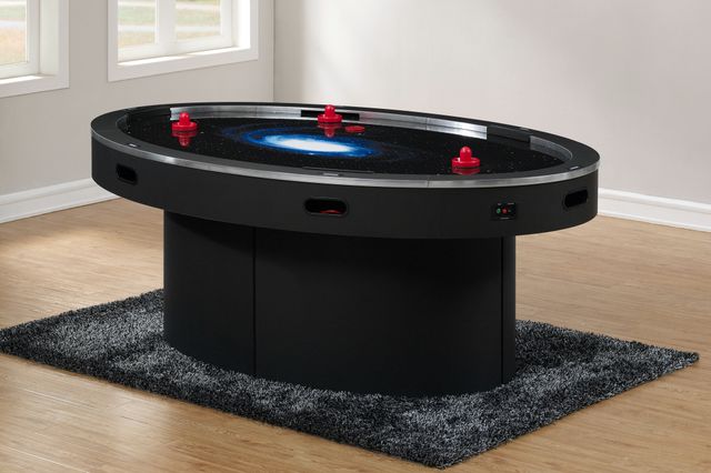 American Heritage Billiards Ellipse 6 Player Black Galaxy Air Hockey Table-1