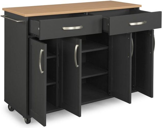homestyles® Storage Plus Black Kitchen Cart-2