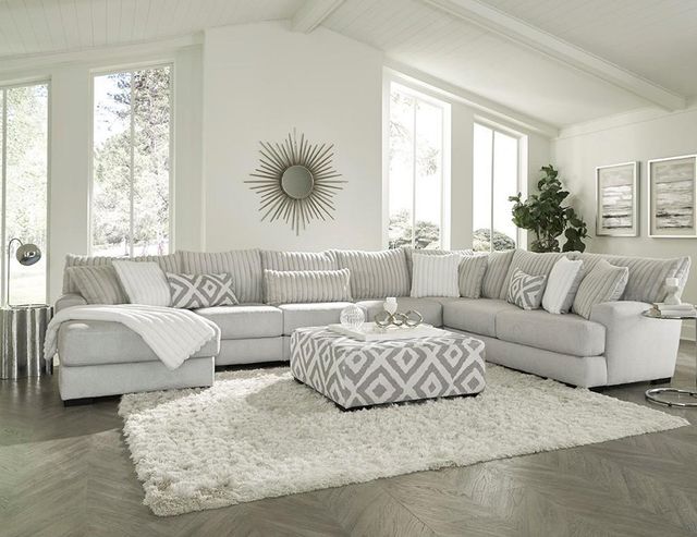 Albany Industries 4-Piece Tweed Silver Left-Arm Facing Chaise Sectional -1
