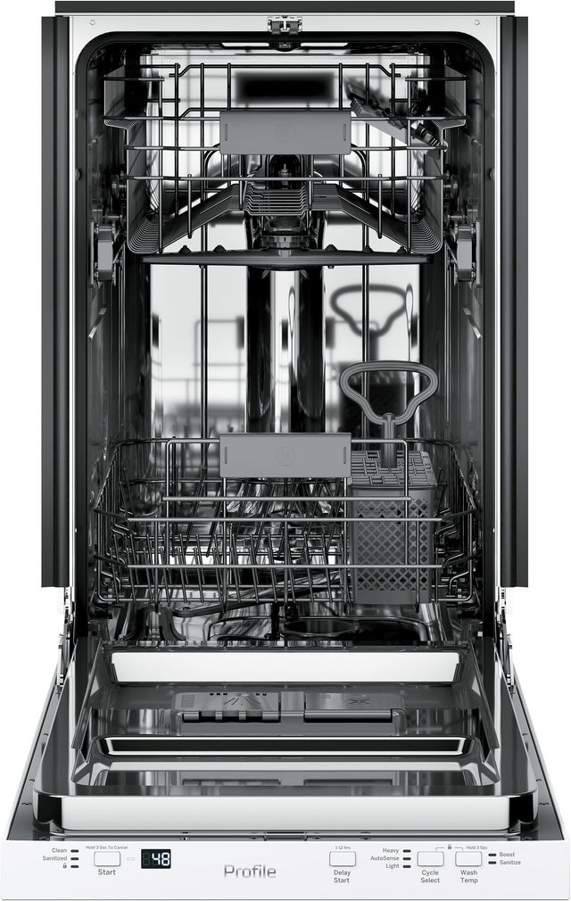GE Profile™ 18" White Top Control Built In Dishwasher-1