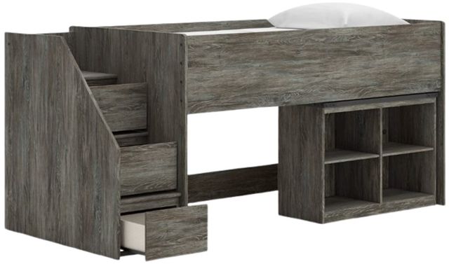 Signature Design by Ashley® Frandern Gray Twin Loft Bookcase Bed-3
