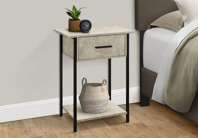 Monarch Specialties Inc. Cream Stone Accent Table-2