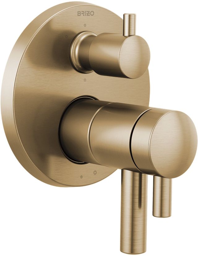 Brizo Odin® Brilliance® Luxe Gold® TempAssure® Thermostatic Valve with Integrated 6-Function Diverter Trim-0