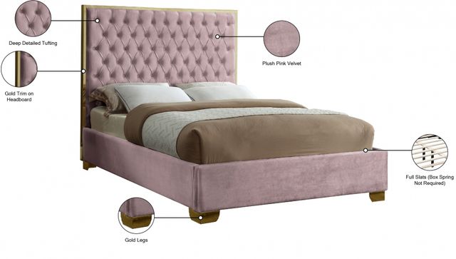 Meridian Furniture Lana Pink Full Upholstered Panel Bed-2