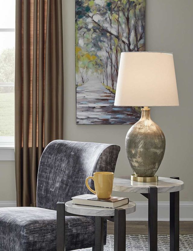 Signature Design by Ashley® Jemarie Gray/Gold Glass Table Lamp-1