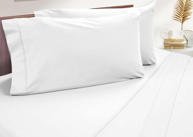 DreamFit® DreamComfort™ Long Staple Cotton White Split Head Queen Sheet Set-1