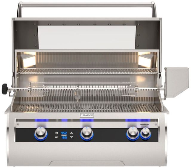 Fire Magic® Echelon 4-Burner Stainless Steel Built-In Natural Gas Grill with Magic View Window and Digital Thermometer-1