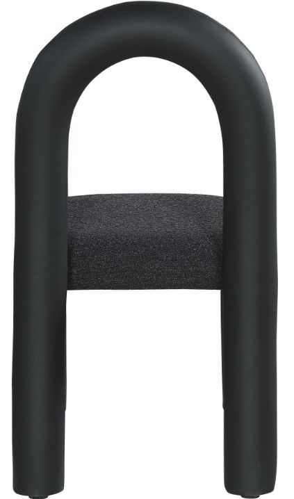 Meridian Furniture Amari Black Boucle/Vegan Leather Upholstered Dining Chair-3