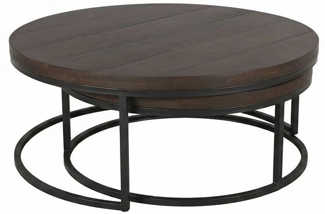 Sunny Designs™ Homestead Tobacco Leaf Nesting Table Set with Black Base-2