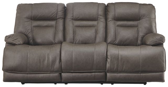 Signature Design by Ashley® Wurstrow 2-Piece Smoke Living Room Set with Leather Power Reclining Sofa-1