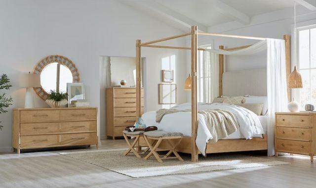 Hooker® Furniture Retreat Dune California King Upholstered Canopy Bed-1