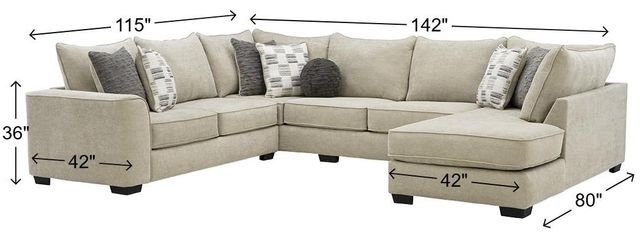 Albany Industries 3-Piece Glenrock Beige U-Shape Sectional-1