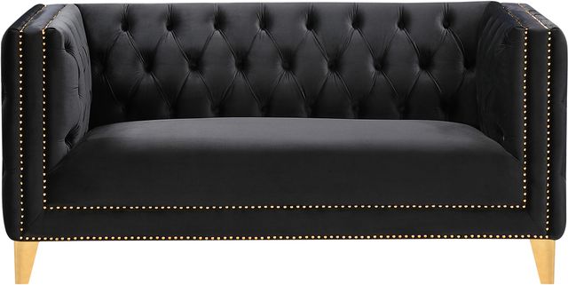 Meridian Furniture Michelle Black Velvet Loveseat-2