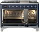 Ilve® Majestic III 48" Midnight Blue Pro Style Dual Fuel Natural Gas Range with Solid Door and Chrome Trim-1