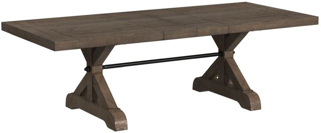 Elements International Yellowstone 5-Piece Gray/Medium Brown Dining Set-1