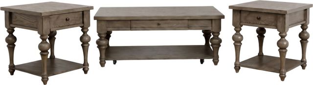 Liberty Furniture Americana Farmhouse 3-Piece Dusty Taupe Occasional Table Set-0