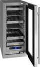 U-Line® 18" 3.7 Cubic Feet Stainless Steel Undercounter Beverage Center-1