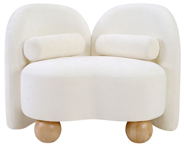 Meridian Furniture Daphne Cream Chenille Fabric Accent Chair-1