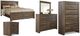 Signature Design by Ashley® Juararo 5-Piece Dark Brown King Panel Bed Set-0