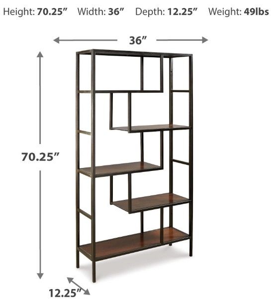 Signature Design by Ashley® Frankwell Black/Brown Bookcase-2