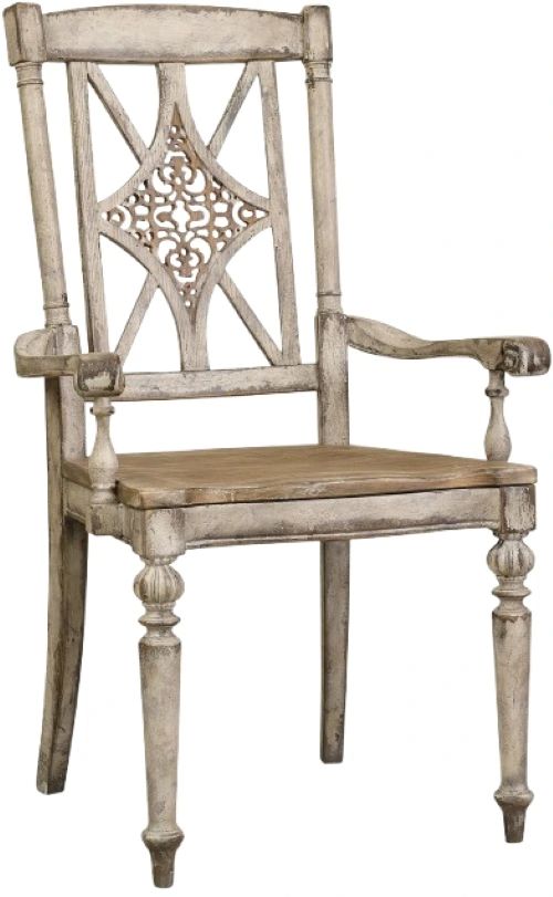 Hooker® Furniture Chatelet Fretback Caramel Froth/Paris Vintage Dining Arm Chair-0