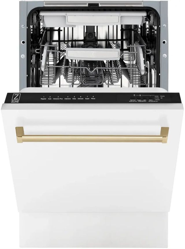 ZLINE Autograph Edition 18" White Matte Built In Dishwasher-1