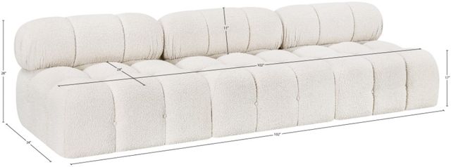 Meridian Furniture Ames 3-Piece Cream Modular Sofa-3