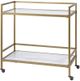 Olliix by Martha Stewart Antique Gold Lionel Two Tier Bar Cart on Wheels-3