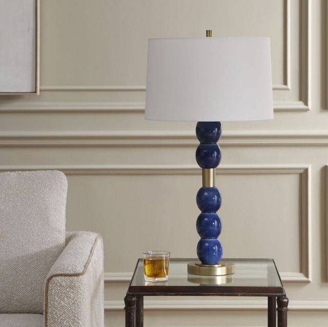Uttermost® Bellore Denim Blue Glaze Table Lamp-2