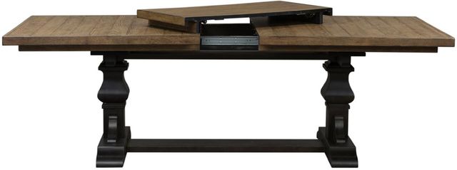 Liberty Furniture Harvest Home 7-Piece Barley Brown/Chalkboard Trestle Table Set-3