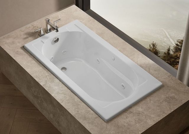 KOHLER® Devonshire® White 60" x 32" Drop-In Whirlpool Bath-3