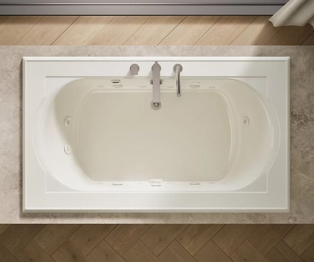 KOHLER® Memoirs® Biscuit 72" x 42" Drop-In Effervescence Whirlpool Bath-4