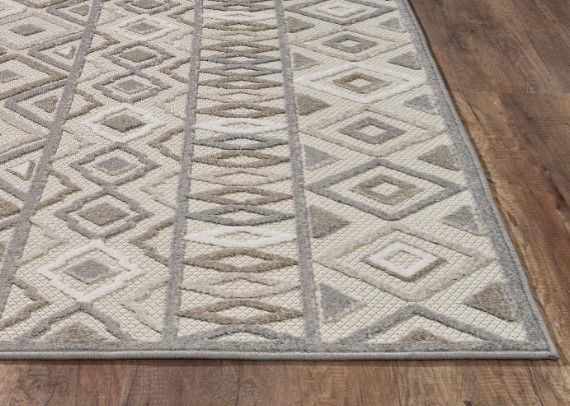 KAS Rugs Calla Gray Aztec 5'x7' Area Rug-1
