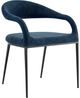Armen Living Morgan 2-Piece Black/Blue Upholstered Dining Arm Chair Set-1