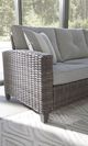 Signature Design by Ashley® Cloverbrooke 4-Piece Gray Aluminum/Wicker Outdoor Conversation Set-3