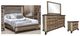 International Furniture Direct Antique 4-Piece Brown Hand Distressed Eastern King Bedroom Set-0