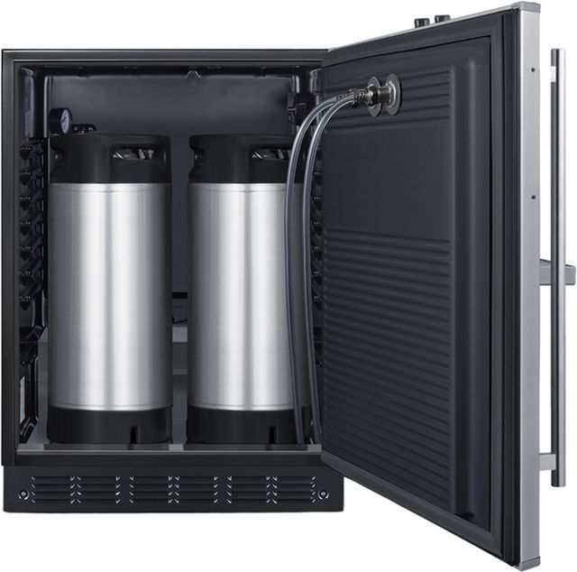 Summit® 5.3 Cu. Ft. Black/Stainless Steel Built-In Cold Brew Coffee Kegerator-1