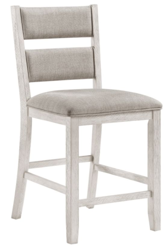 Homelegance® Savile Brushed Antique White/Light Gray Counter Height Chair-0