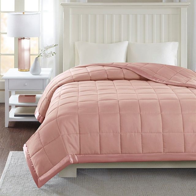 Olliix by Madison Park Blush All Season Hypoallergenic Microfiber Down Alternative King Windom Blanket-4