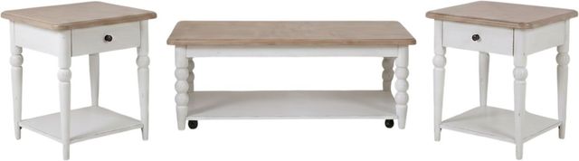 Liberty Furniture Turnberry Park 3-Piece Toasted Oat/Washed White Occasional Table Set-0
