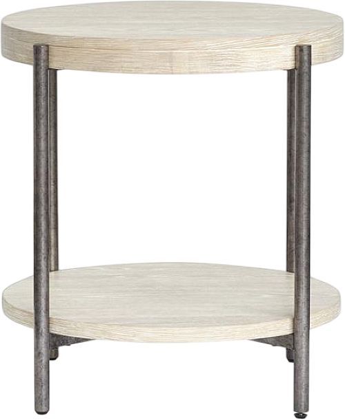 Magnussen Home® Jennings Edgecomb Grey/Weathered Antique Nickel Round End Table-1