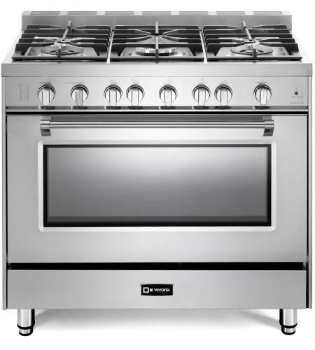 Verona® Prestige Series 36" Stainless Steel Free Standing Gas Range